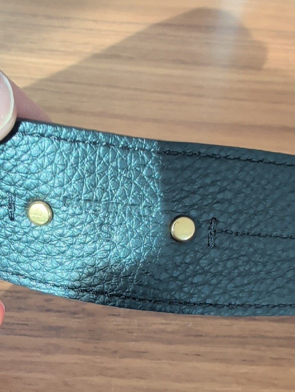 Chloe Black Leather Belt with Gold Horse Buckle - Picture 3 of 6